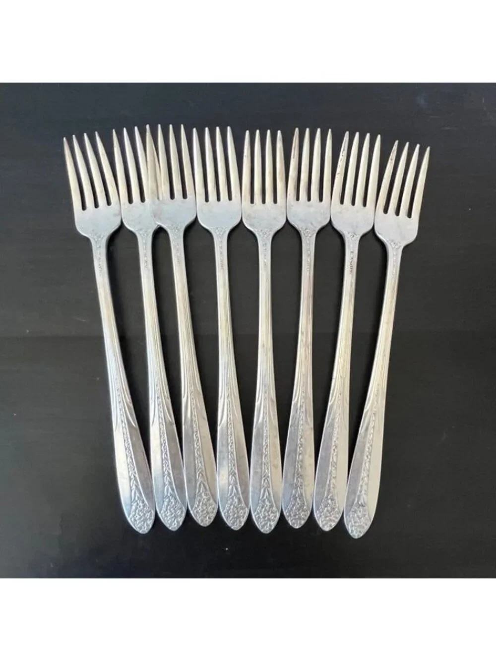 National Silver PRINCESS ROYAL Dinner Forks Set of 8 Vintage 1930s Silverplate